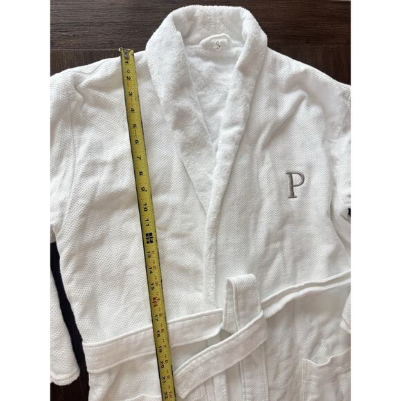 Pottery Barn Robe Mens Large Turkish Cotton Belted Spa Bath Lounge P Monogram - Picture 4 of 12